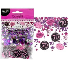 PINK CELEBRATION 70TH BIRTHDAY CONFETTI/TABLE SCATTERS