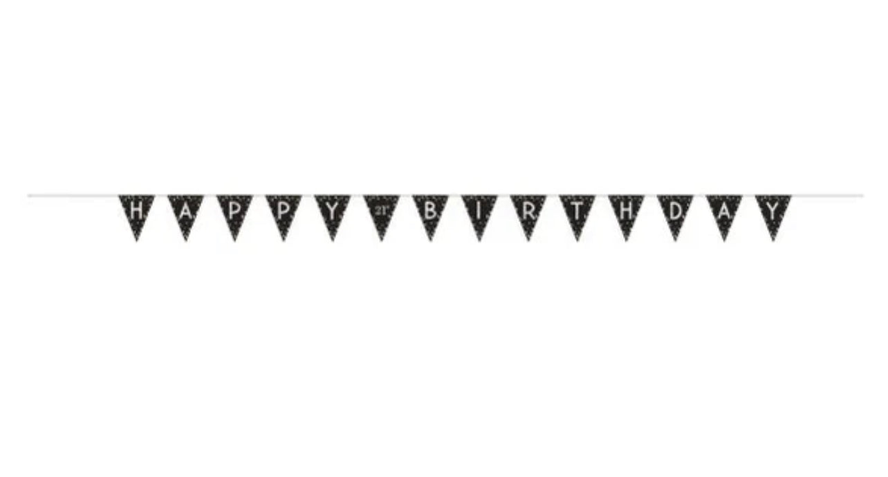 HAPPY BIRTHDAY ADD-ANY-AGE PENNANT BANNER