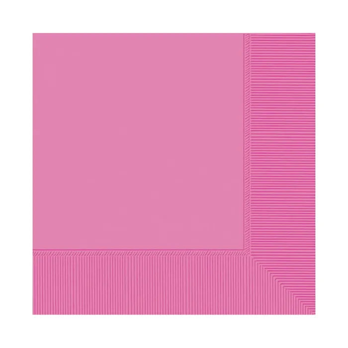 BRIGHT PINK BEVERAGE NAPKINS / SERVIETTES (PACK OF 20)