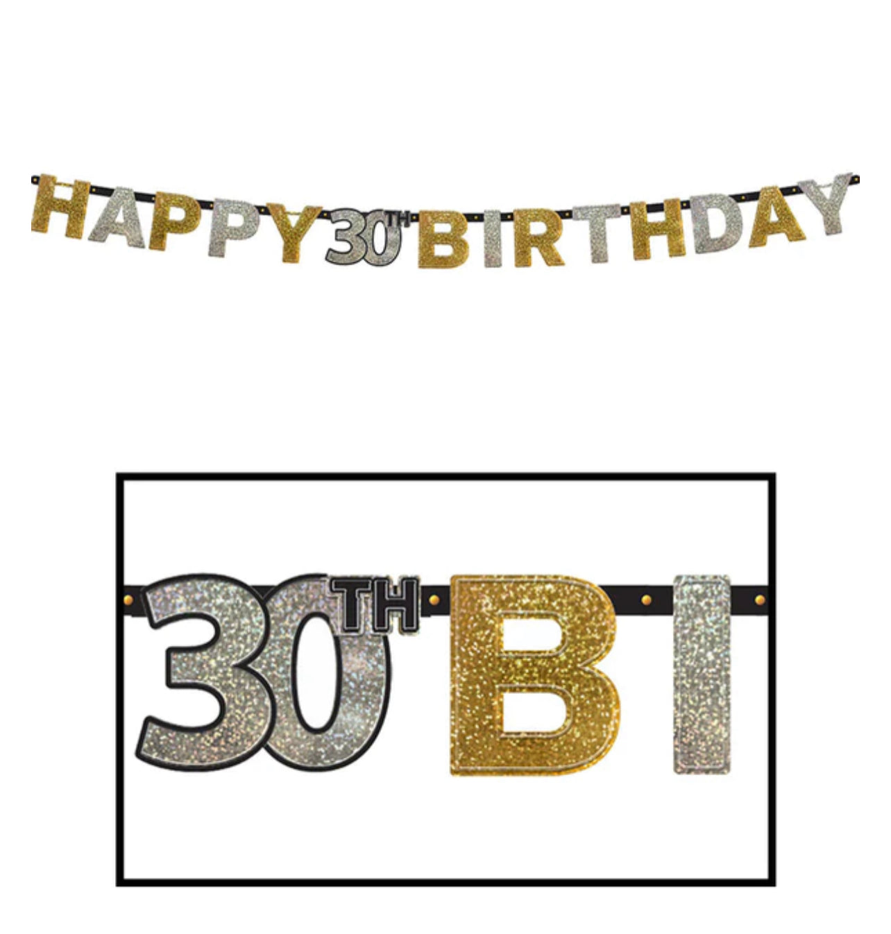SPARKLING CELEBRATION 30TH BIRTHDAY FLAG BANNER