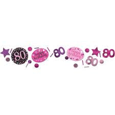PINK SPARKLING CELEBRATIONS 80TH BIRTHDAY CONFETTI
