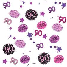PINK 90TH BIRTHDAY CONFETTI