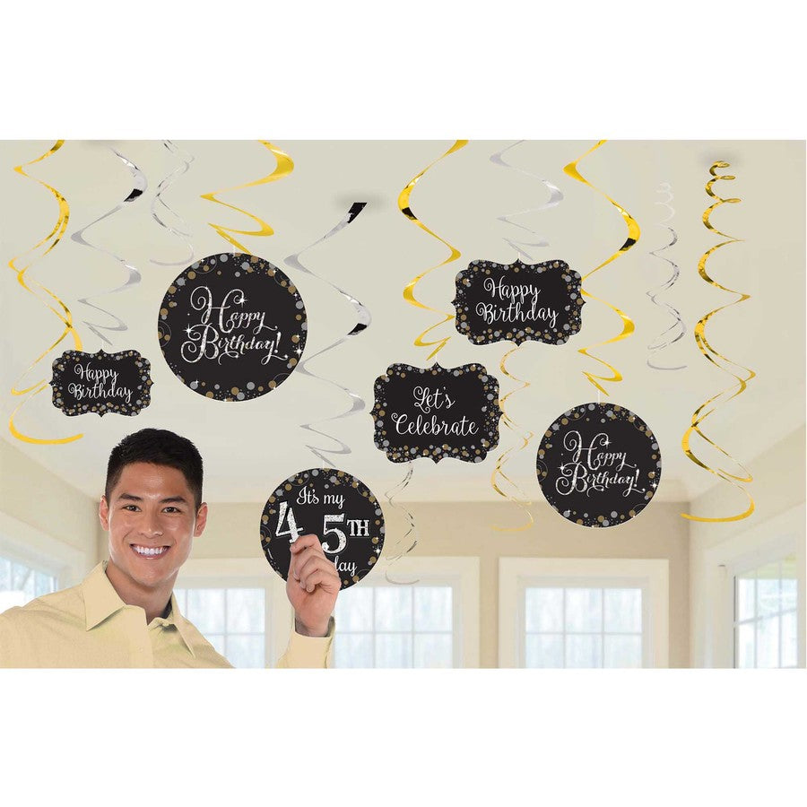 SPARKLING CELEBRATIONS ADD-ANY-AGE SWIRL DECORATIONS