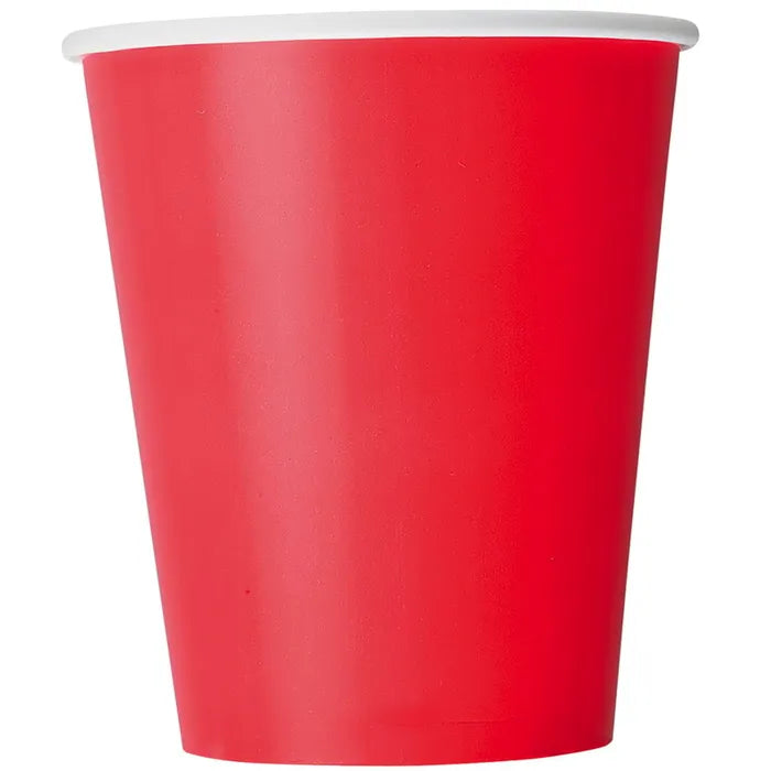 RED PAPER CUPS 266ML (PACK OF 20)