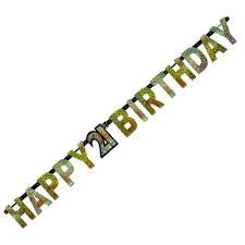 SPARKLING CELEBRATIONS HAPPY 21ST BIRTHDAY JOINTED LETTER BANNER