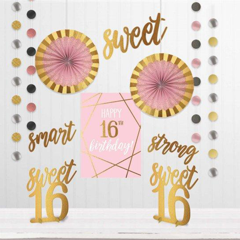 BLUSH SWEET SIXTEEN ROOM DECORATING KIT