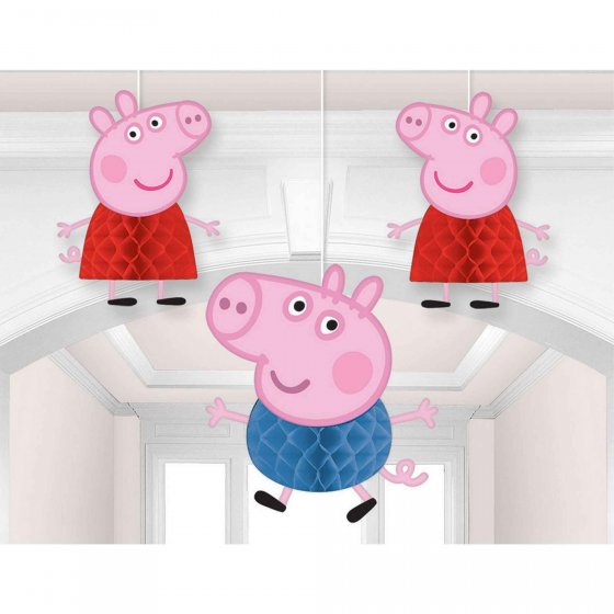 PEPPA PIG HONEYCOMB HANGING DECORATIONS