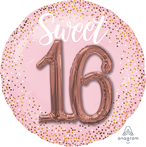 SWEET SIXTEEN PINK BLUSH - 3D FOIL BALLOON