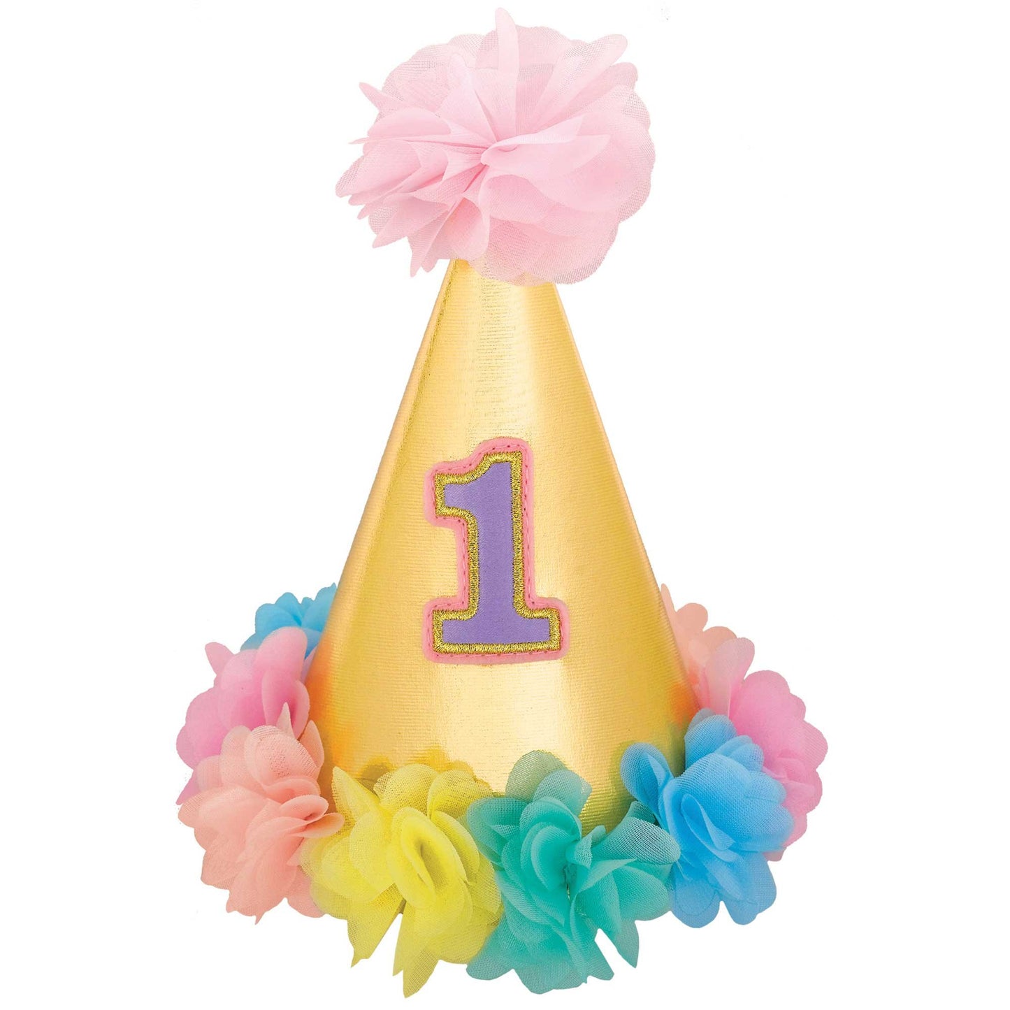 1ST BIRTHDAY GIRL DELUXE GLITTERED CONE HAT