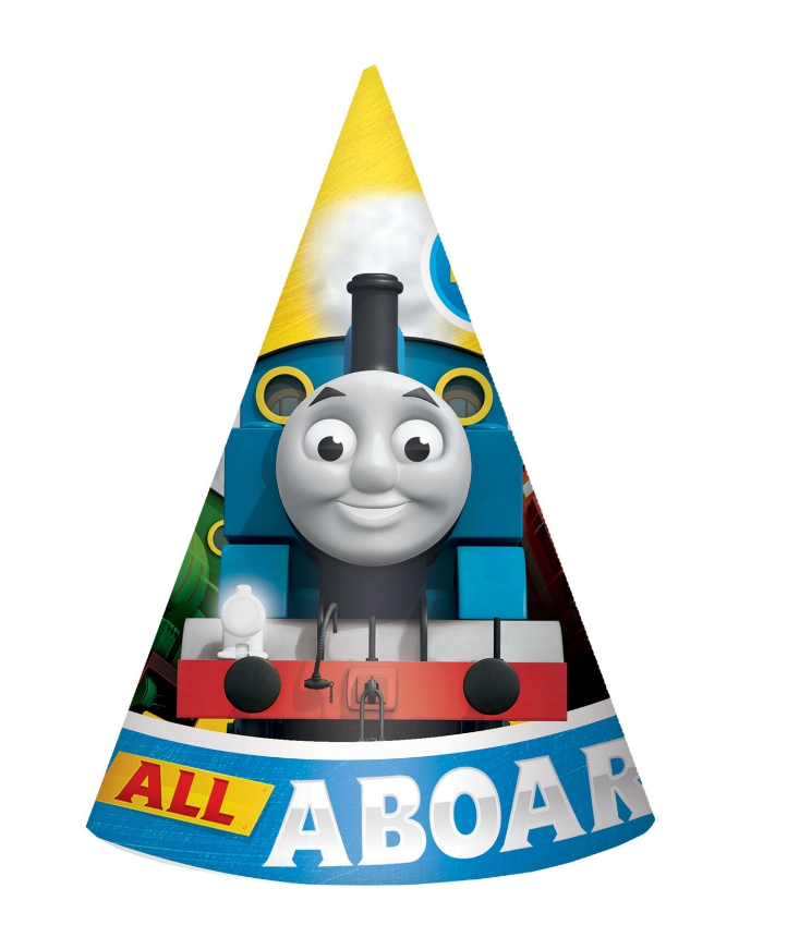 THOMAS THE TANK ENGINE ALL ABOARD PARTY HATS (PACK OF 8)