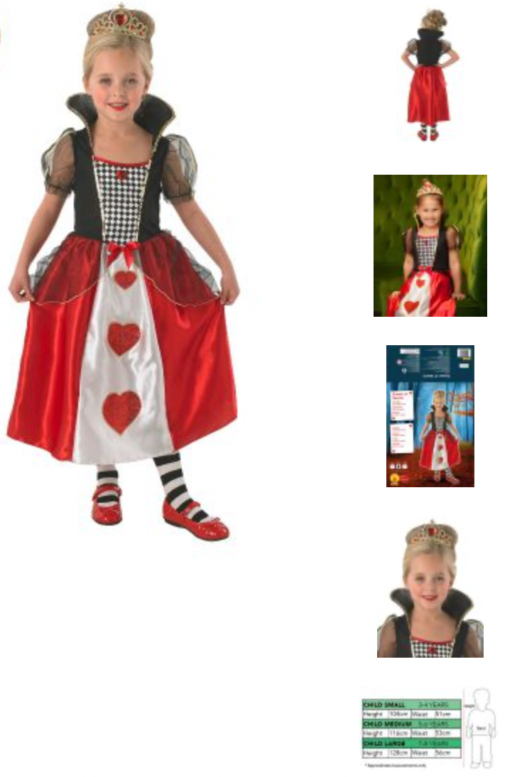 Queen of hearts - child sized 3-4