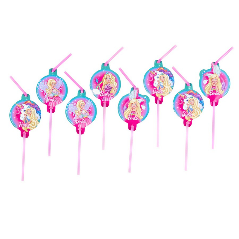 BARBIE DREAMTOPIA PLASTIC STRAWS