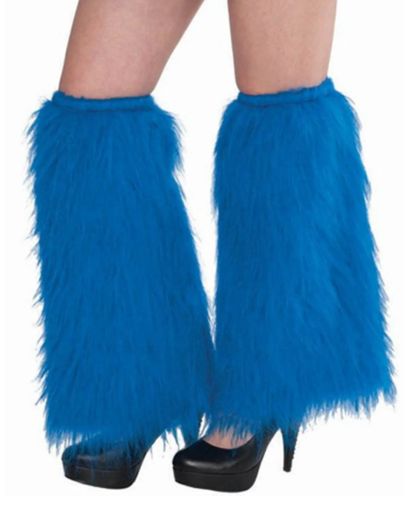 BLUE PLUSH LEG WARMERS