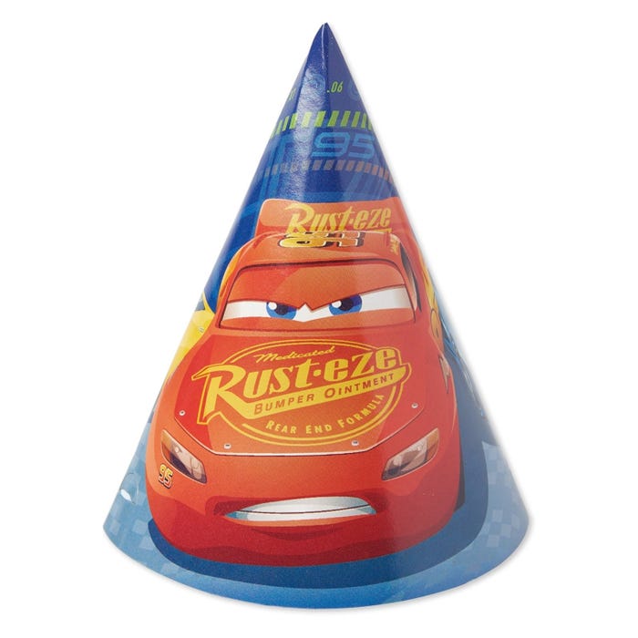 CARS 3 PARTY HATS (PACK OF 8)