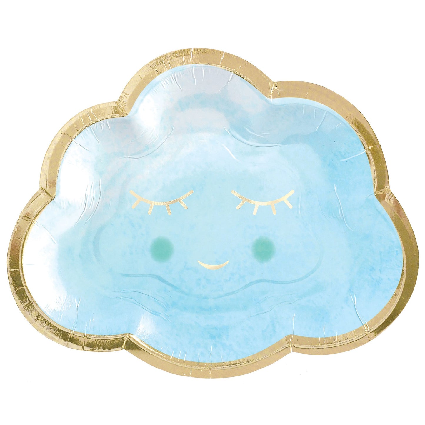 Oh Baby Boy Metallic Dessert Plates 8pk - Cloud