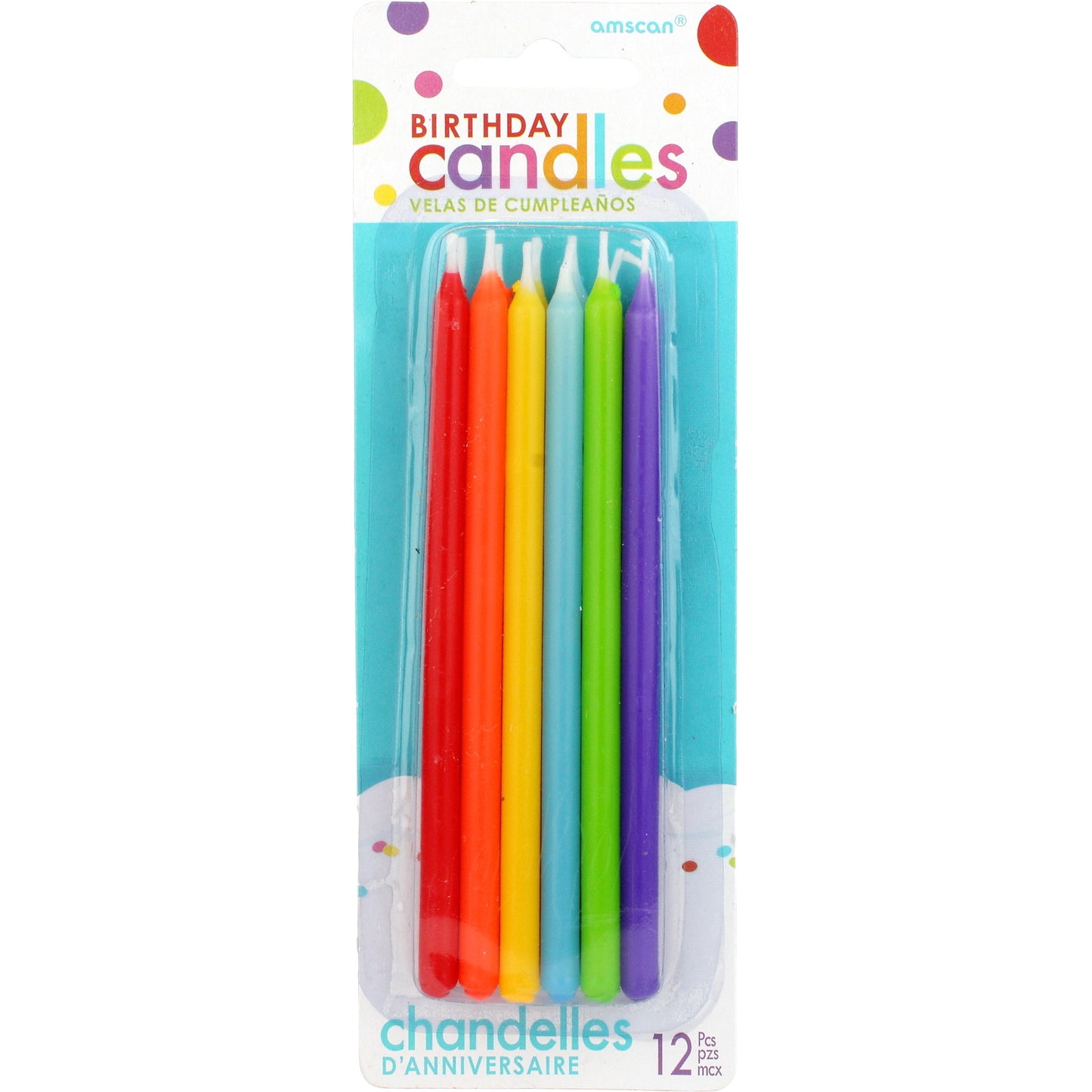 Rainbow Tall Cnadles 12 Pack