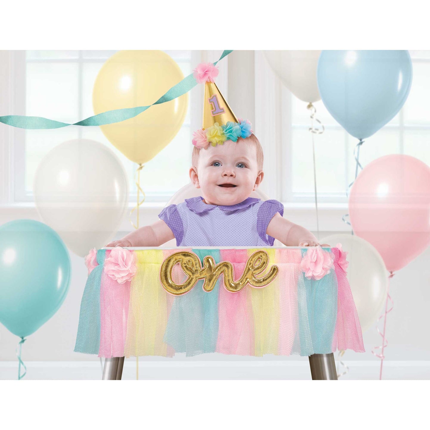 1ST BIRTHDAY GIRL HIGH CHAIR DECORATION KIT