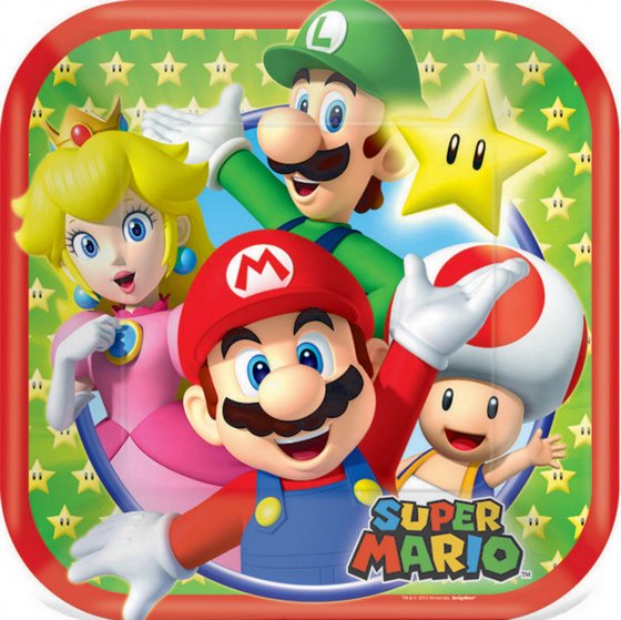 SUPER MARIO BROTHERS 17CM SQUARE PLATE