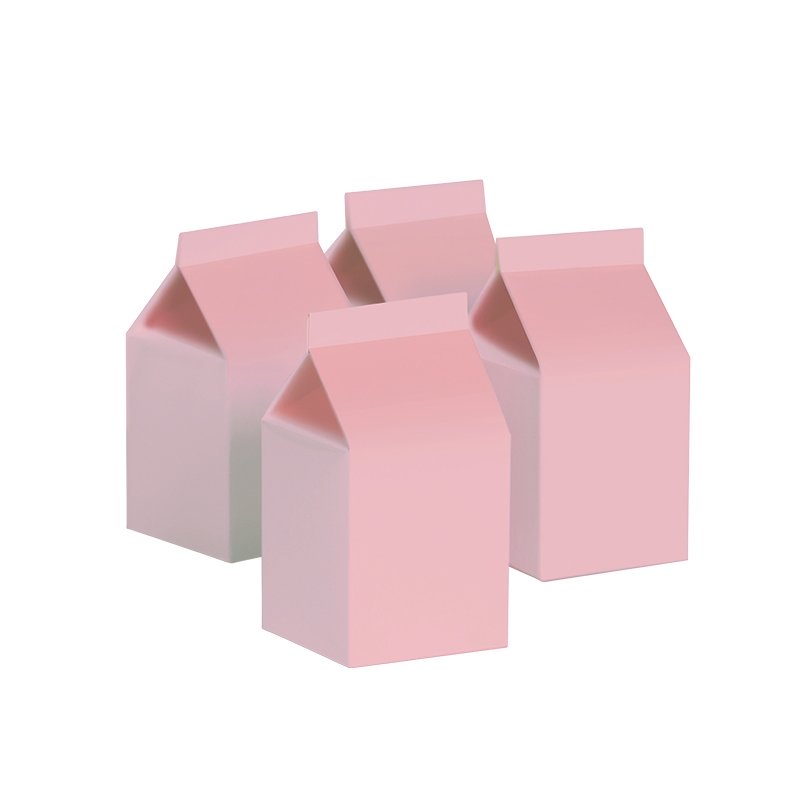 FS PASTEL PINK MILK BOX PARTY FAVOURS (PACK OF 10)