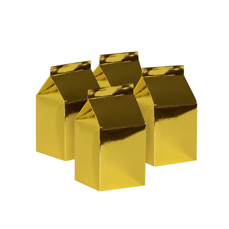 FS METALLIC GOLD MILK BOX PARTY FAVOURS (PACK OF 10)