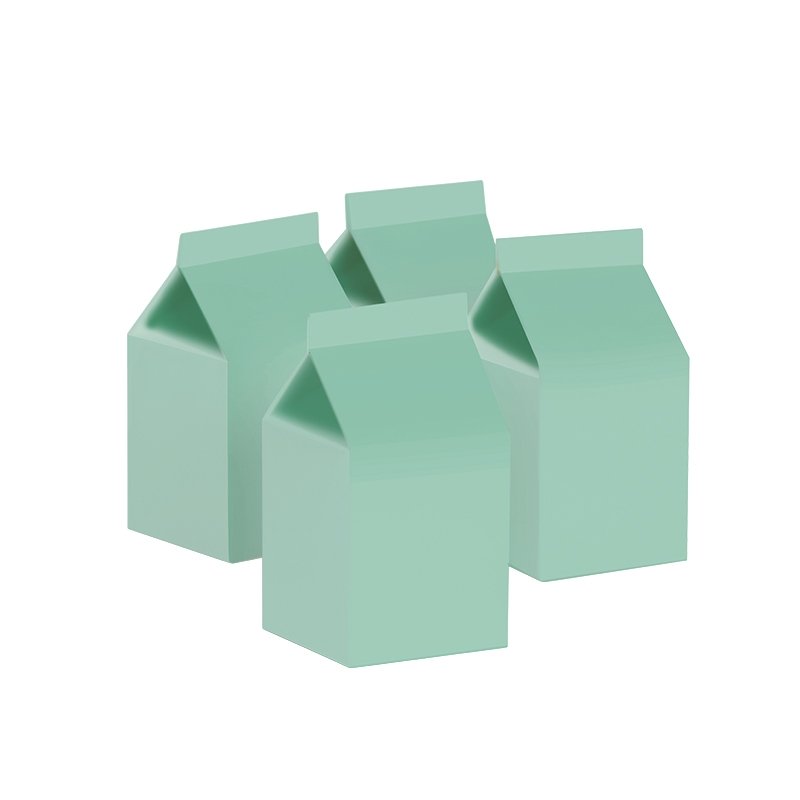 FS PASTEL MINT GREEN MILK BOX PARTY FAVOURS (PACK OF 10)