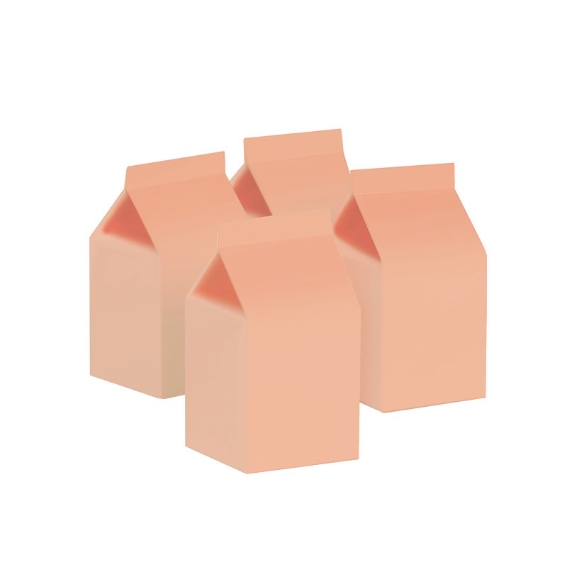 FS PASTEL PEACH MILK BOX PARTY FAVOURS (PACK OF 10)