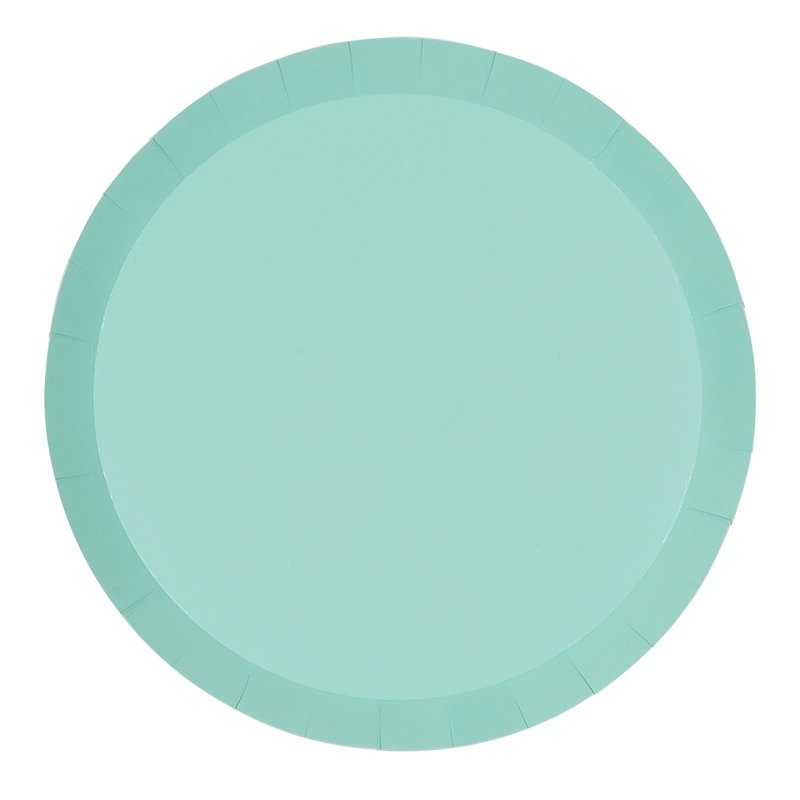 PAPER ROUND DINNER PLATE 9" MINT GREEN 10PK