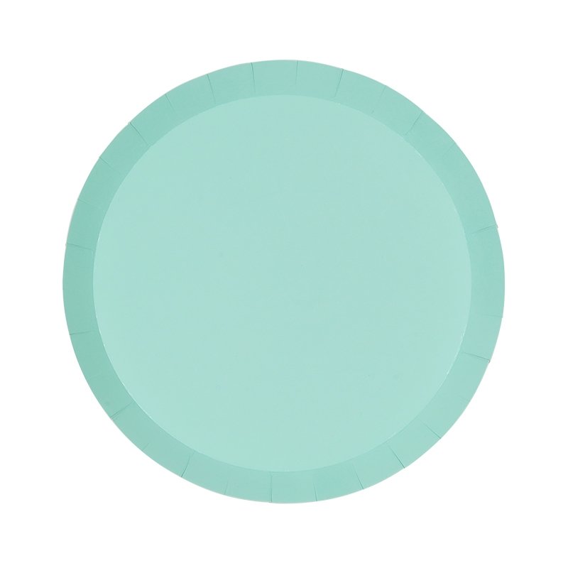 FS PAPER ROUND SNACK PLATE 7" MINT GREEN 10PK