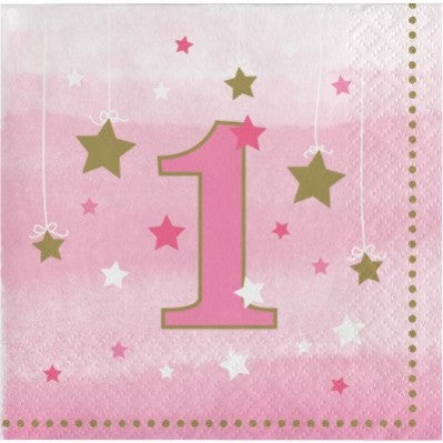 ONE LITTLE STAR PINK NAPKINS