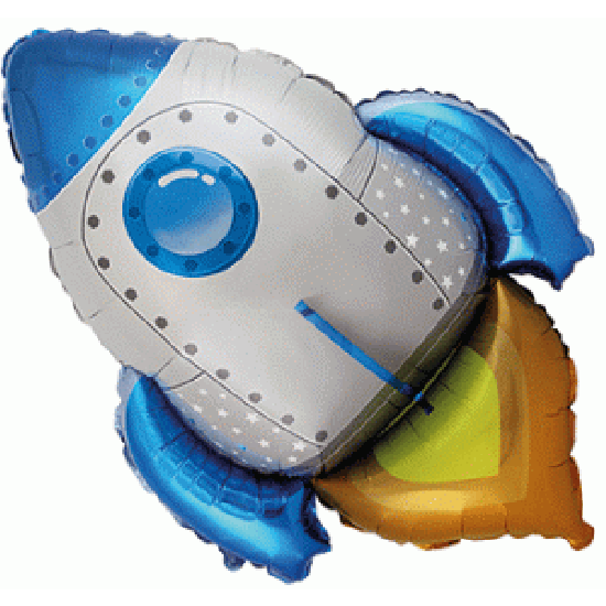 Rocket ship Supershape foil - blue
