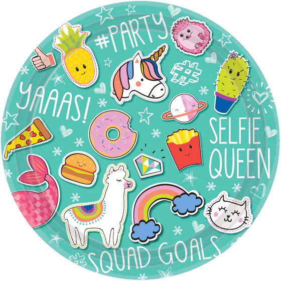 SELFIE CELEBRATIONS DINNER PLATES PK8
