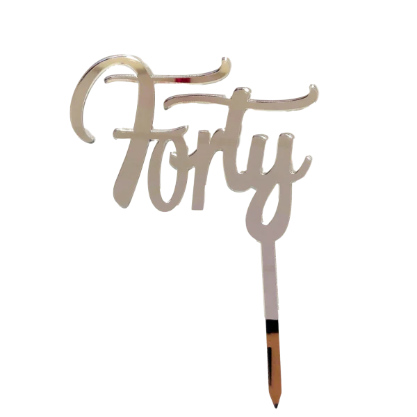 FORTY SILVER ACRYLIC TOPPER