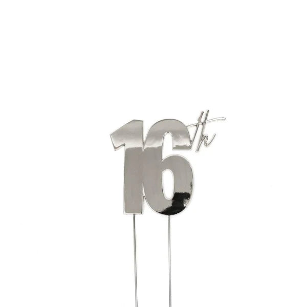 16TH SILVER CAKE TOPPER