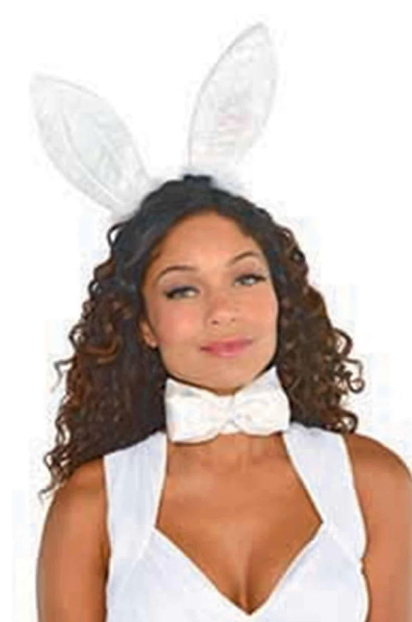 WHITE BUNNY EARS HEADBAND