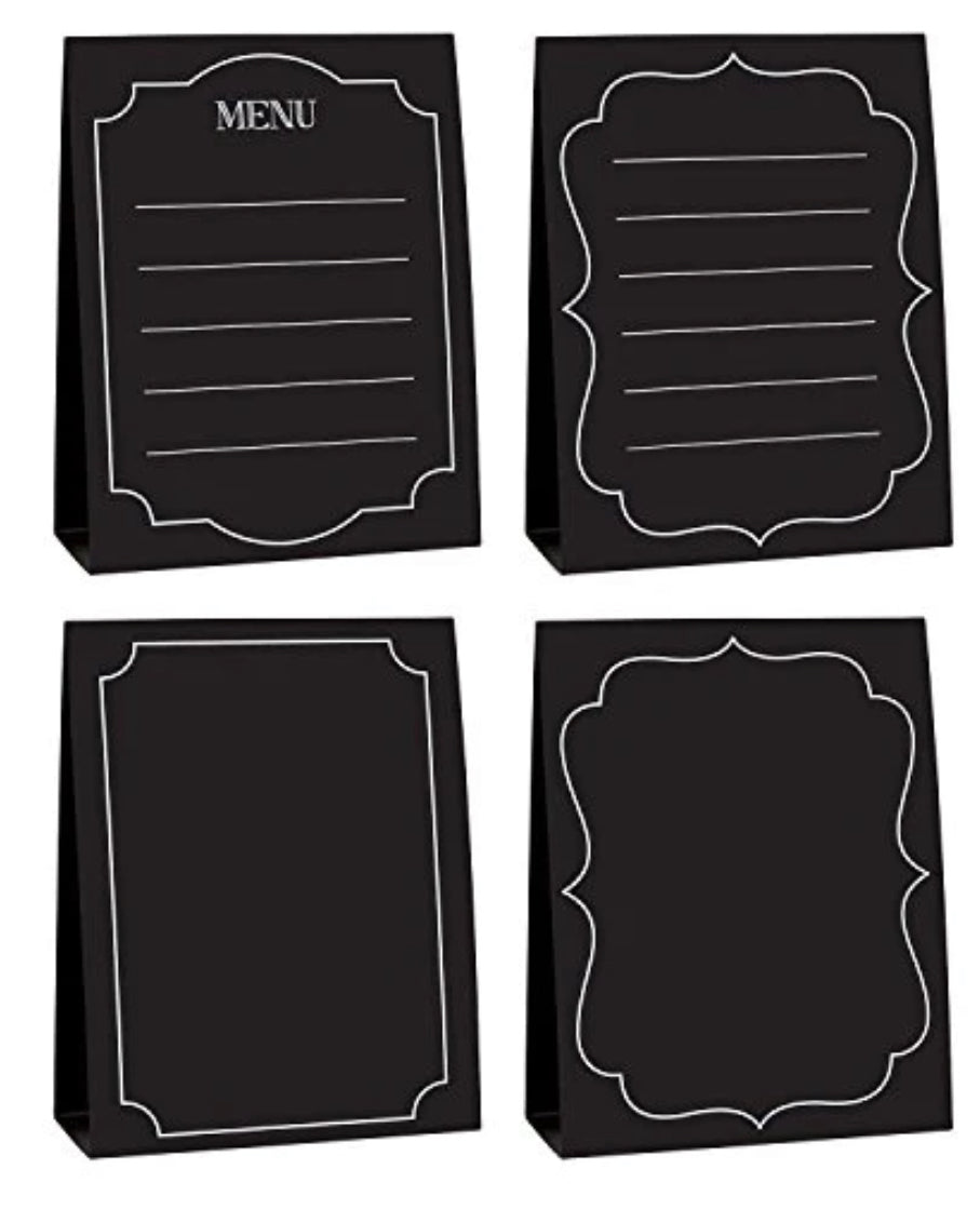 CHALKBOARD MENU CARDS PK4