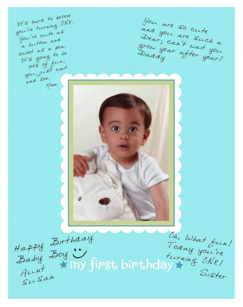 BOYS 1ST BIRTHDAY AUTOGRAPH PHOTO MATTE