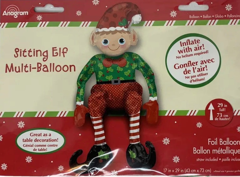 SITTING ELF FOIL BALLOON