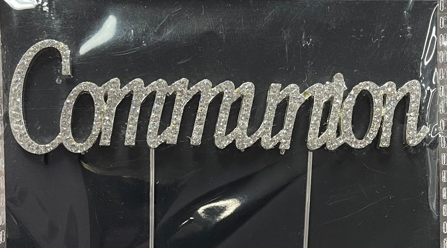 COMMUNION DIAMANTÉ CAKE TOPPER