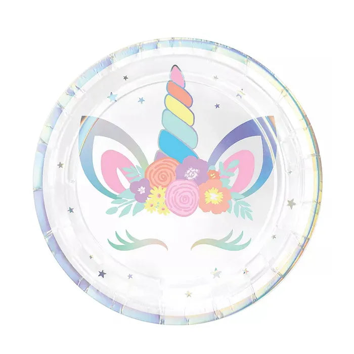 UNICORN PARTY SMALL PAPER PLATES (PACK OF 8)