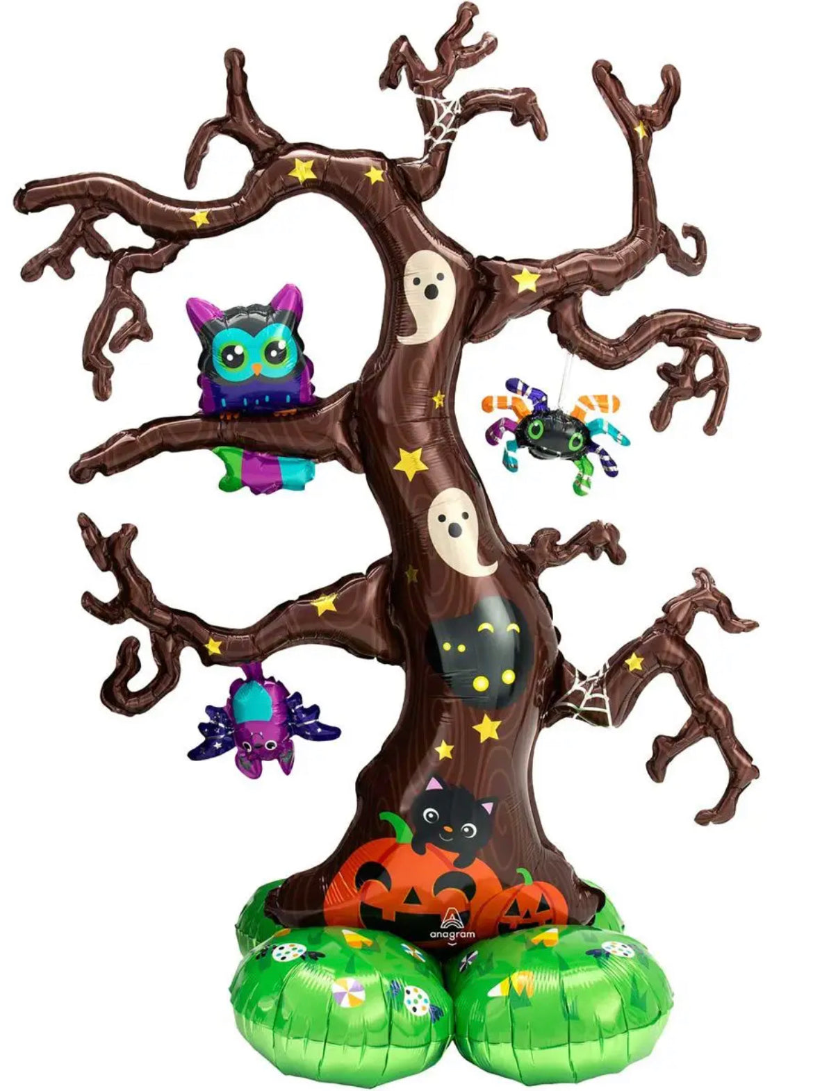 Airloonz Crooked Brown Tree Non-Helium Standing Halloween Balloon