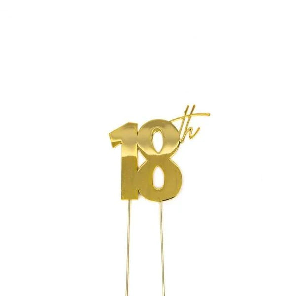 18TH GOLD CAKE TOPPER