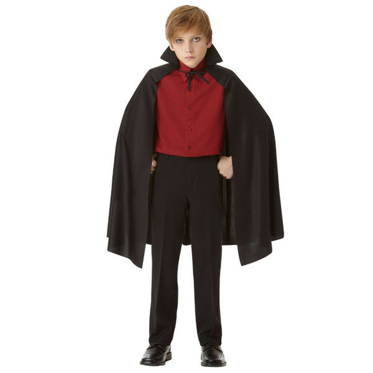 KIDS BLACK COLLARED CAPE