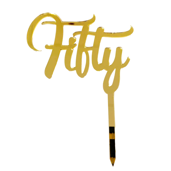 FIFTY GOLD ACRYLIC TOPPER