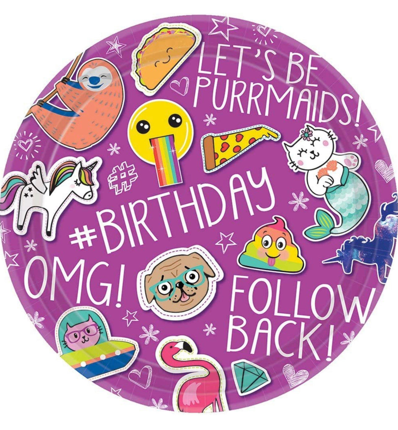 SELFIE CELEBRATIONS LUNCHEON PLATE PK8