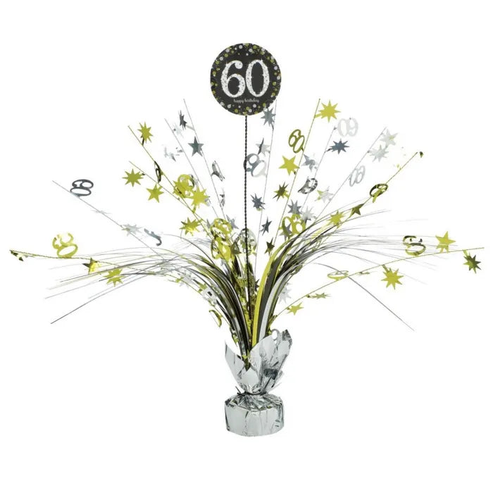 60TH BIRTHDAY FOIL SPRAY CENTREPIECE