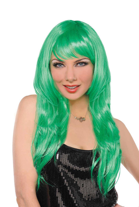 GREEN GLAMOROUS WIG