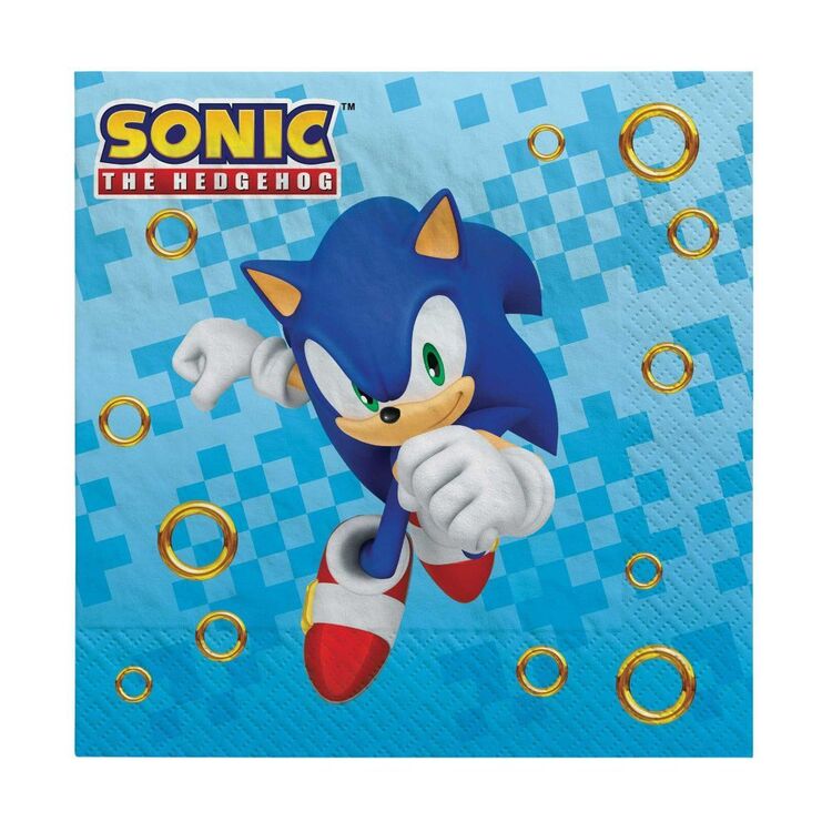 Sonic the Hedgehog Lunch Napkins, 16 Count