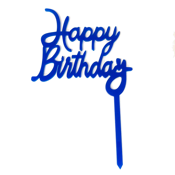 BLUE ACRYLIC HAPPY BIRTHDAY TOPPER