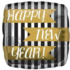 HAPPY NEW YEAR VERTICAL STRIPE FOIL BALLOON