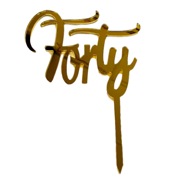 FORTY GOLD ACRYLIC TOPPER